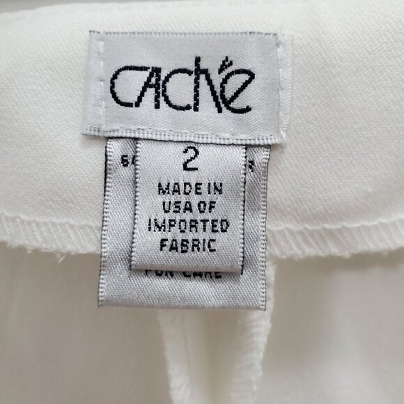 Cache Vintage Women's White No Waist Trouser Leg Dress Pants USA Made Size 2 - Picture 4 of 6